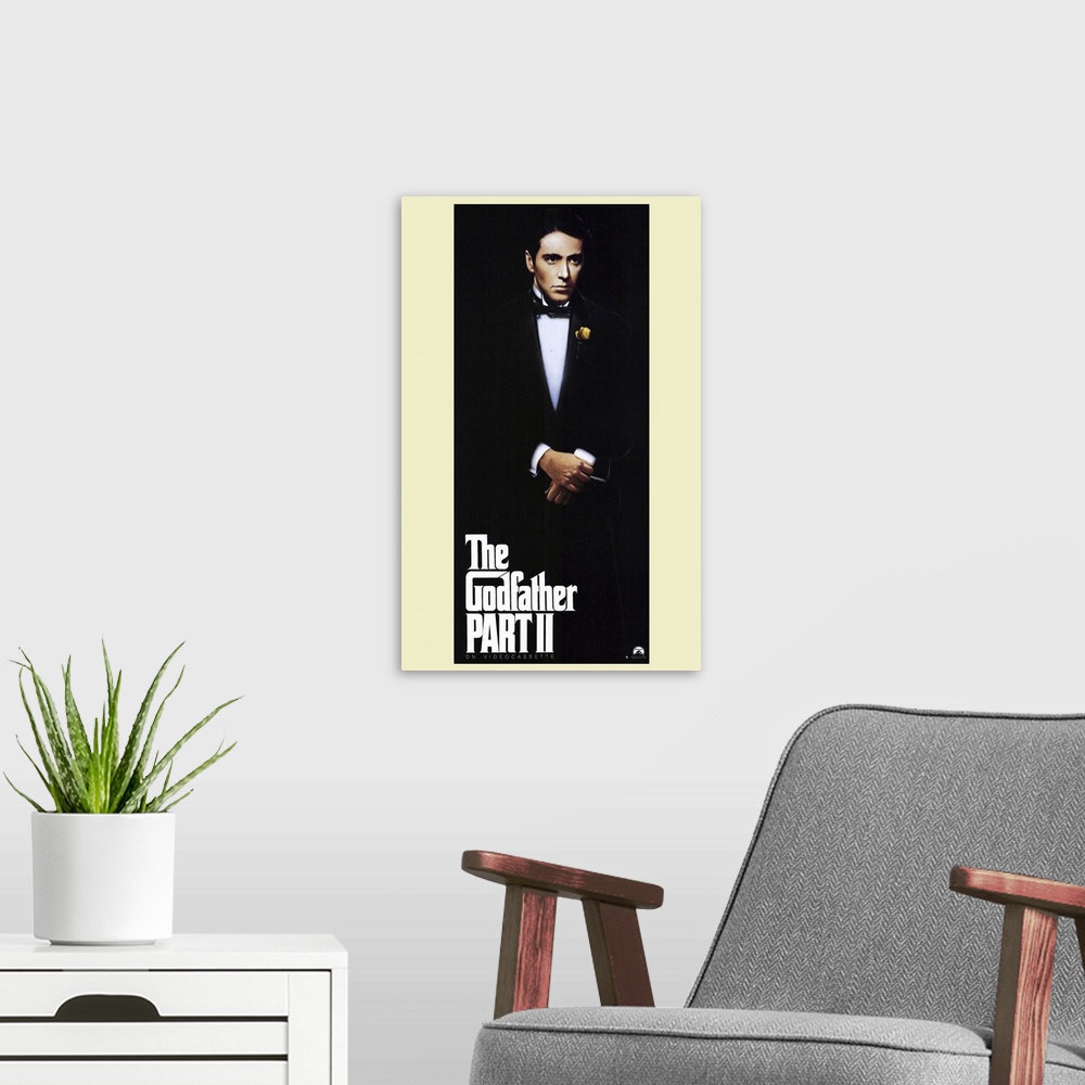 A modern room featuring A continuation and retracing of the first film, interpolating the maintenance of the Corleone fam...