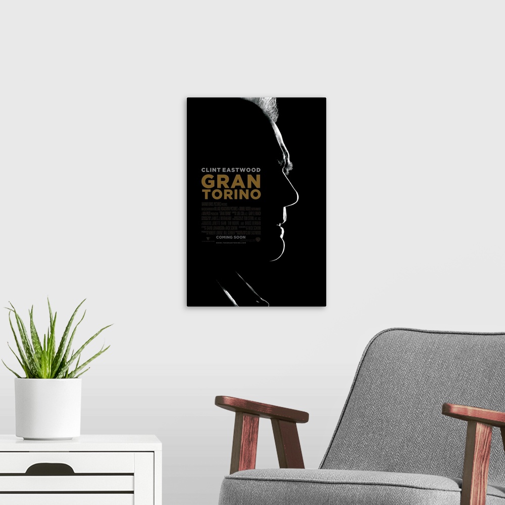 A modern room featuring Gran Torino - Movie Poster