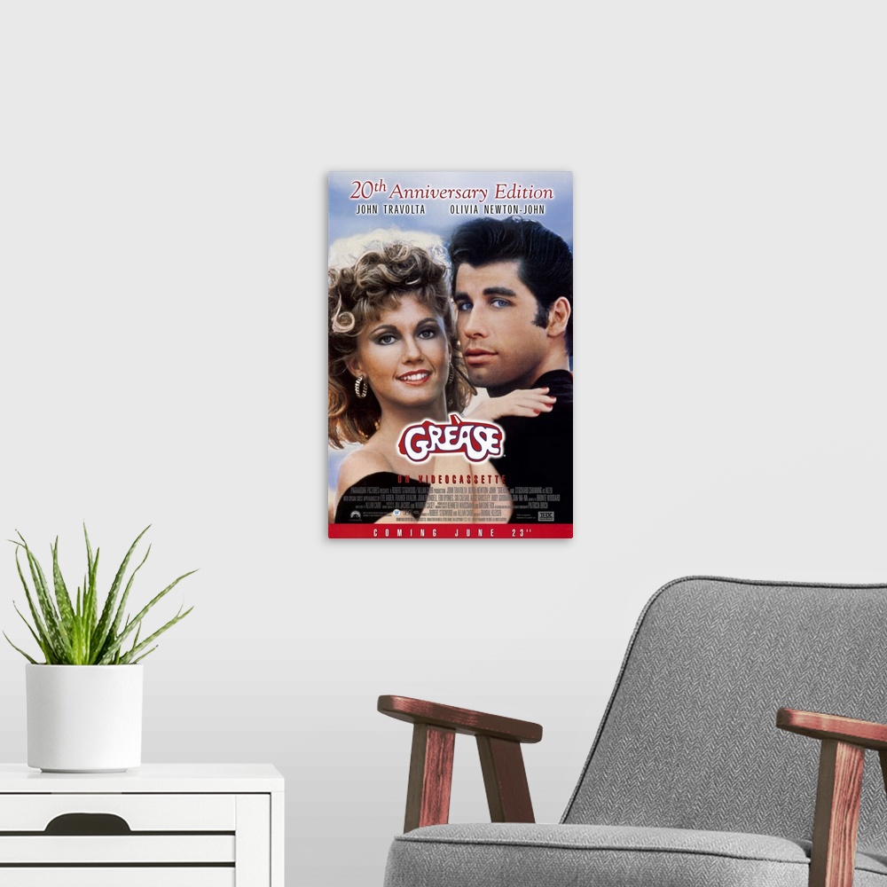 A modern room featuring Grease (1987)