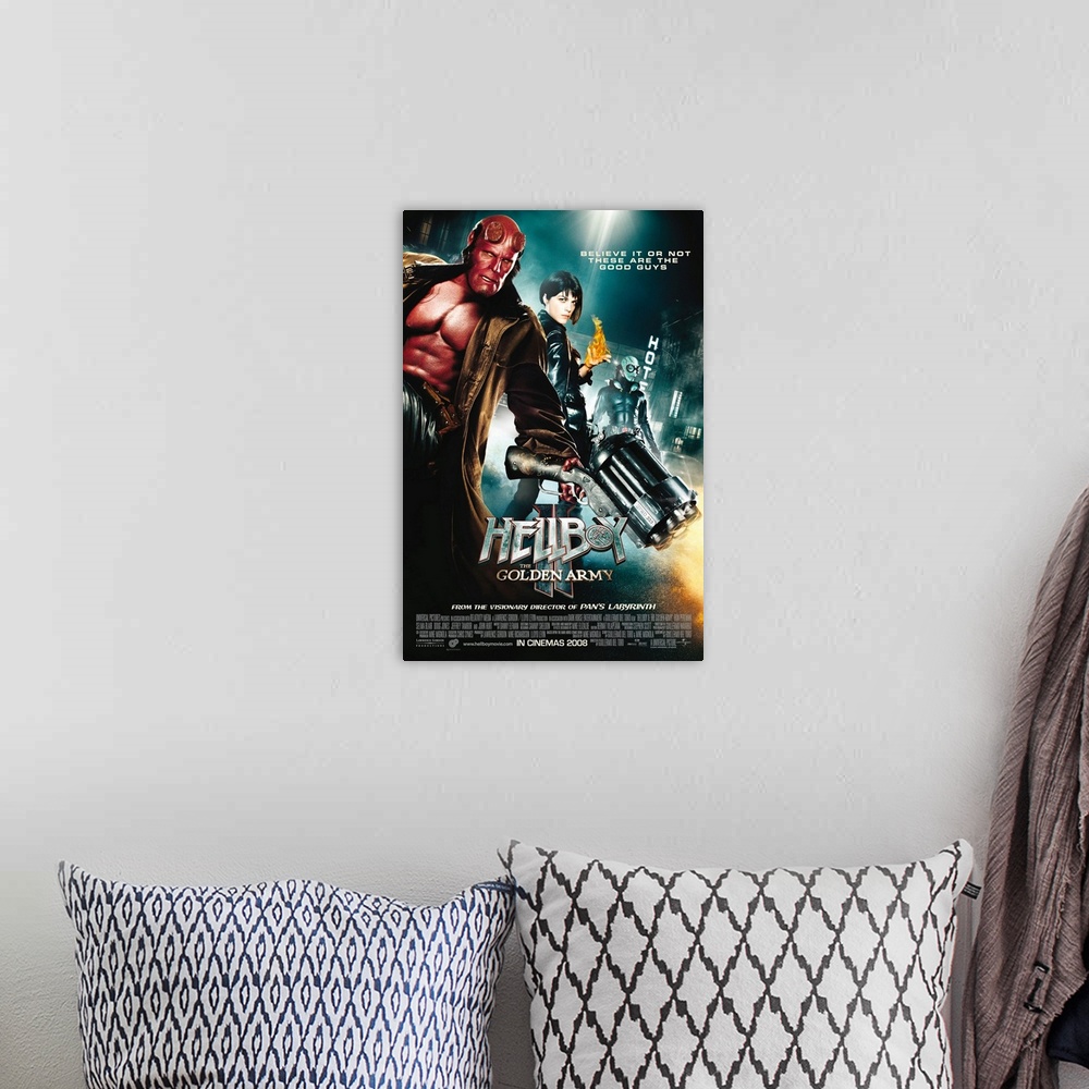 A bohemian room featuring Hellboy 2: The Golden Army - Movie Poster