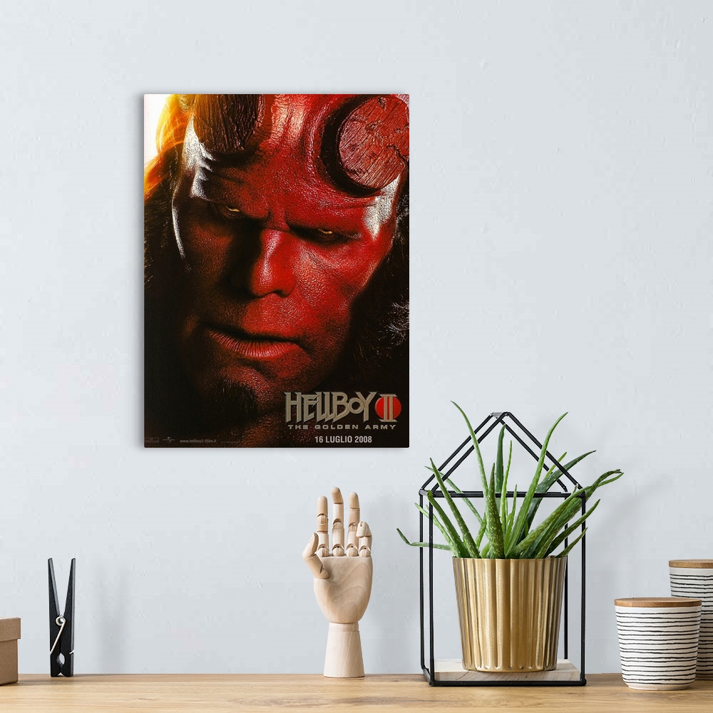 A bohemian room featuring Hellboy 2: The Golden Army - Movie Poster - Italian