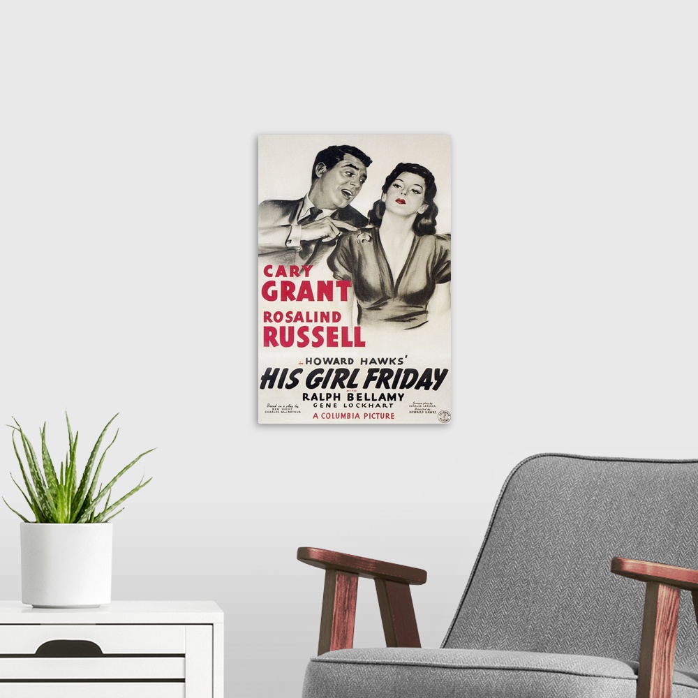 A modern room featuring Classic, unrelentingly hilarious war-between-the-sexes comedy. Cynical newspaper editor Walter Bu...