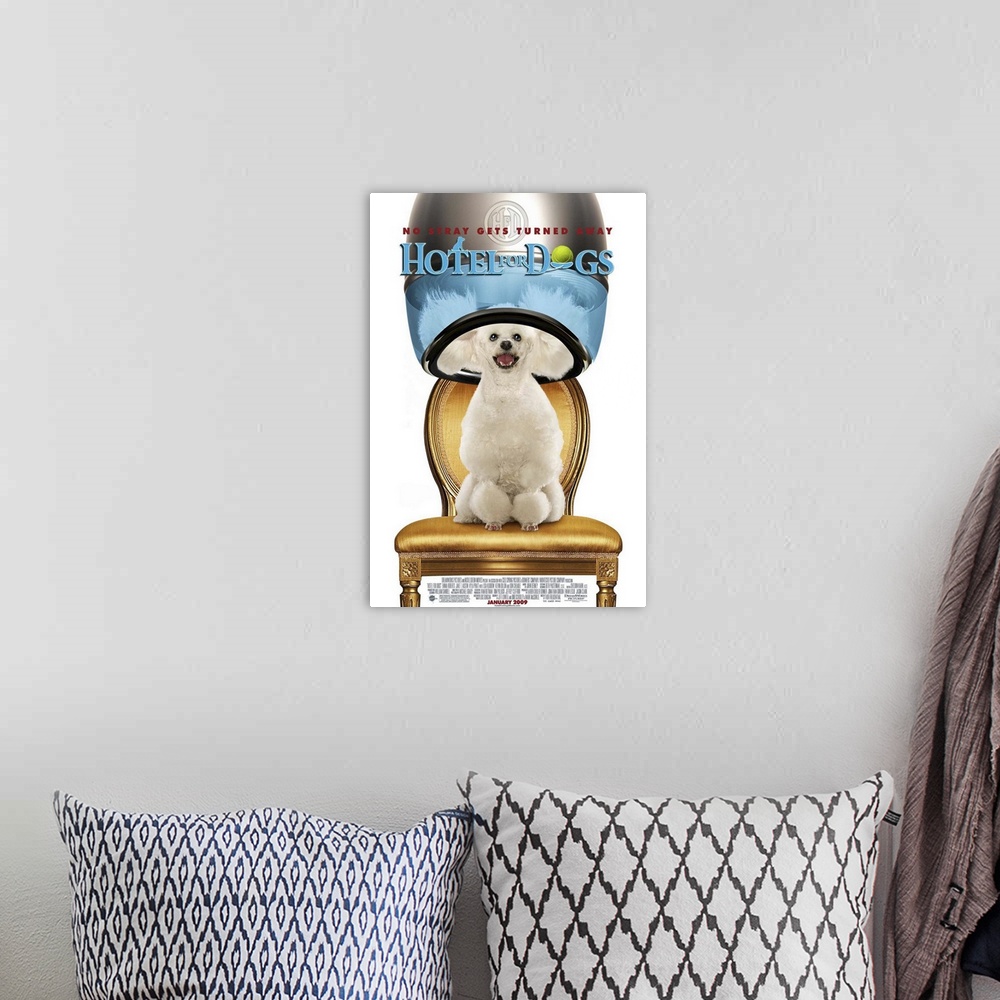 A bohemian room featuring Hotel for Dogs - Movie Poster