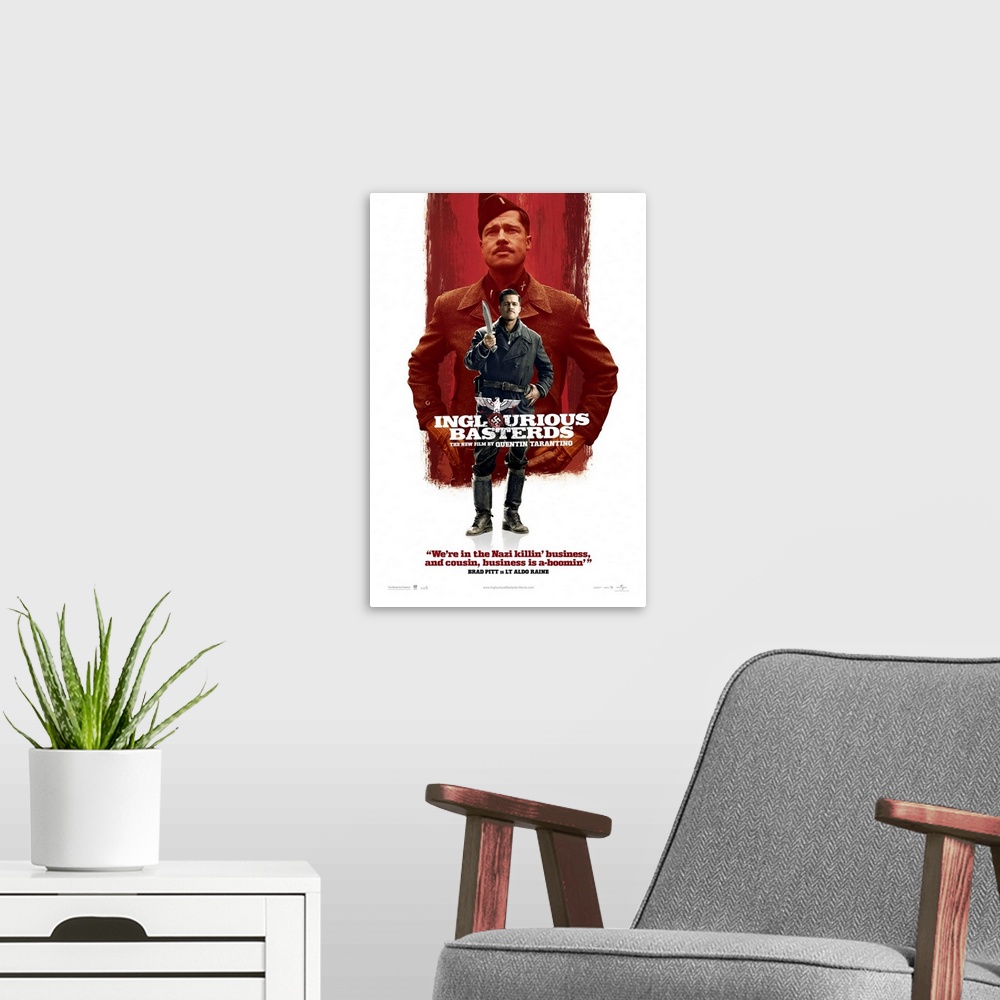 A modern room featuring Inglourious Basterds - Movie Poster