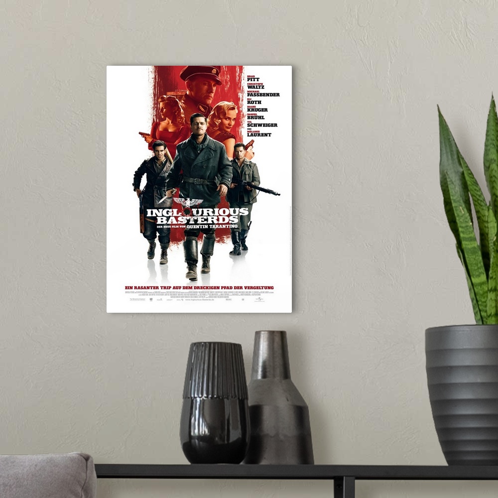 A modern room featuring Inglourious Basterds - Movie Poster - German