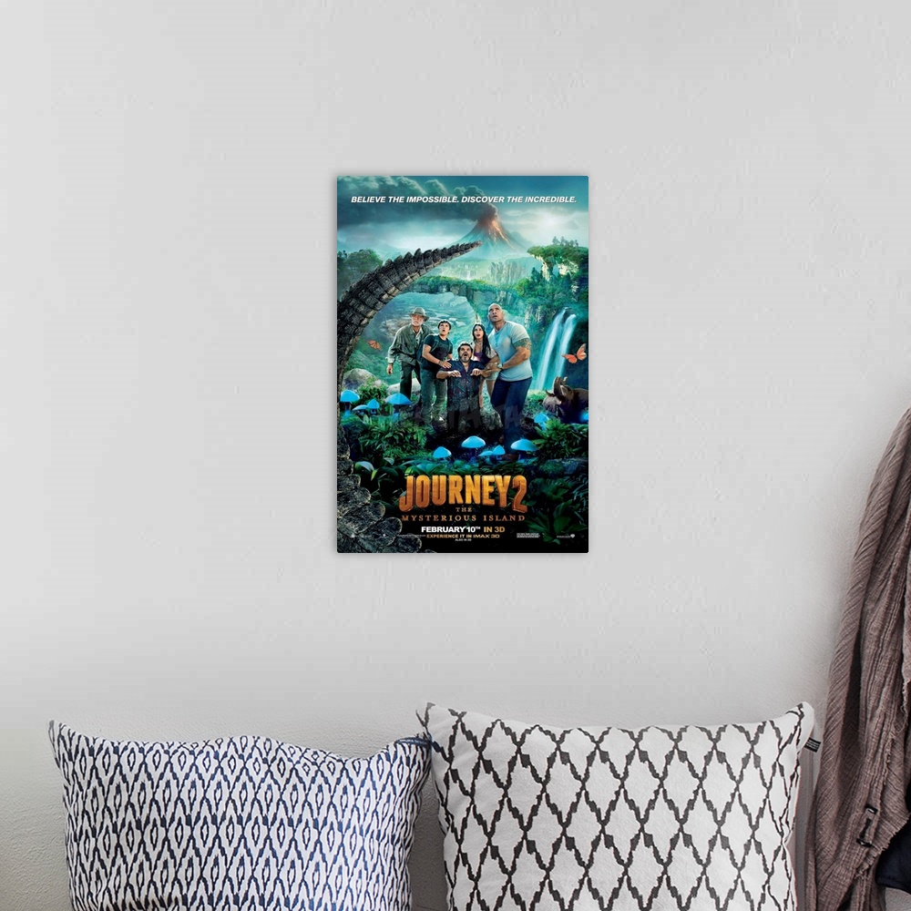 A bohemian room featuring Journey 2: The Mysterious Island - Movie Poster