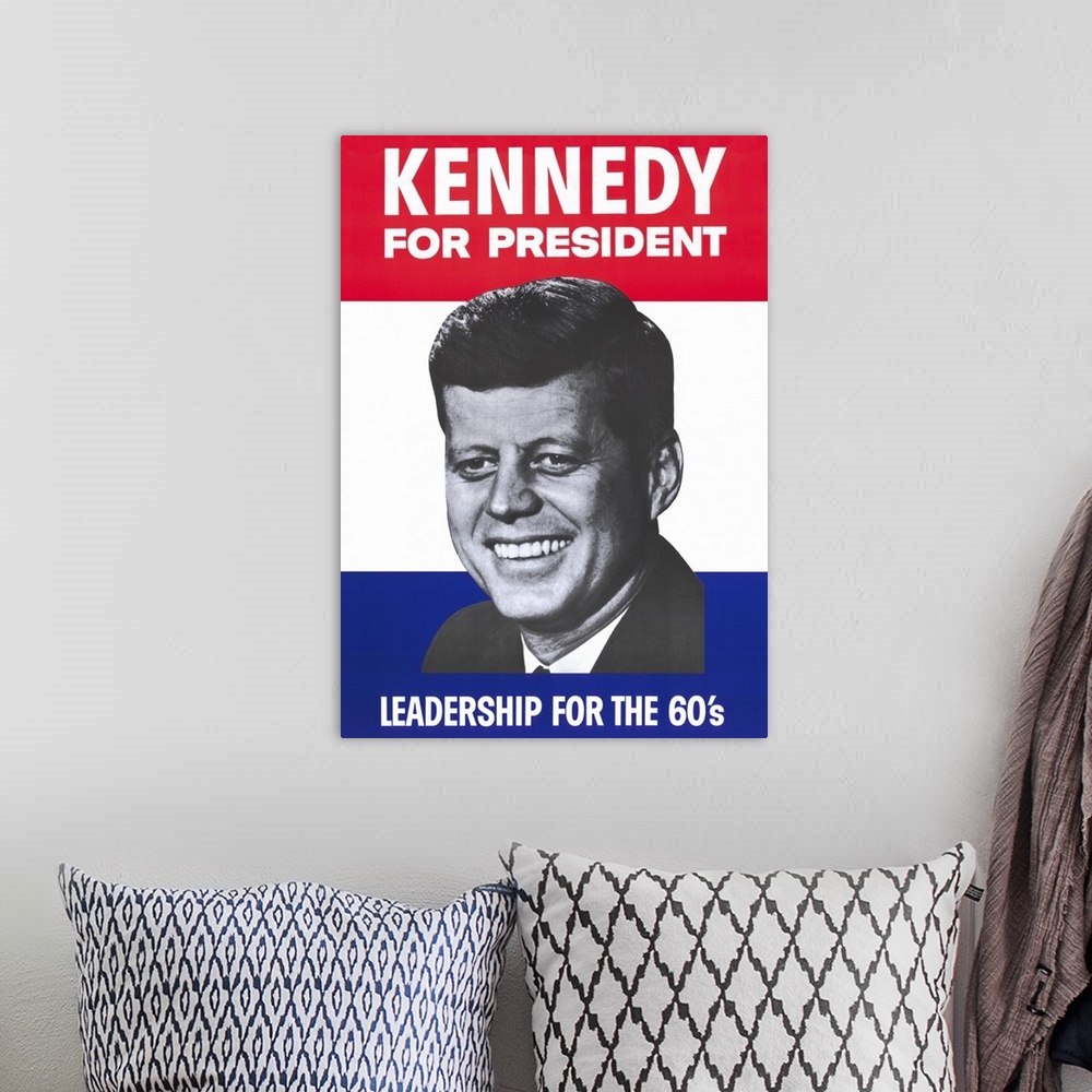 A bohemian room featuring Kennedy For President (1960)
