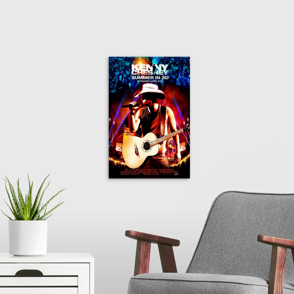 A modern room featuring Kenny Chesney: Summer in 3D - Movie Poster