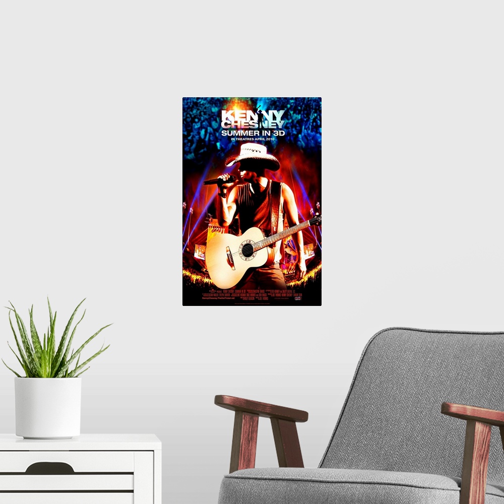 A modern room featuring Kenny Chesney: Summer in 3D - Movie Poster