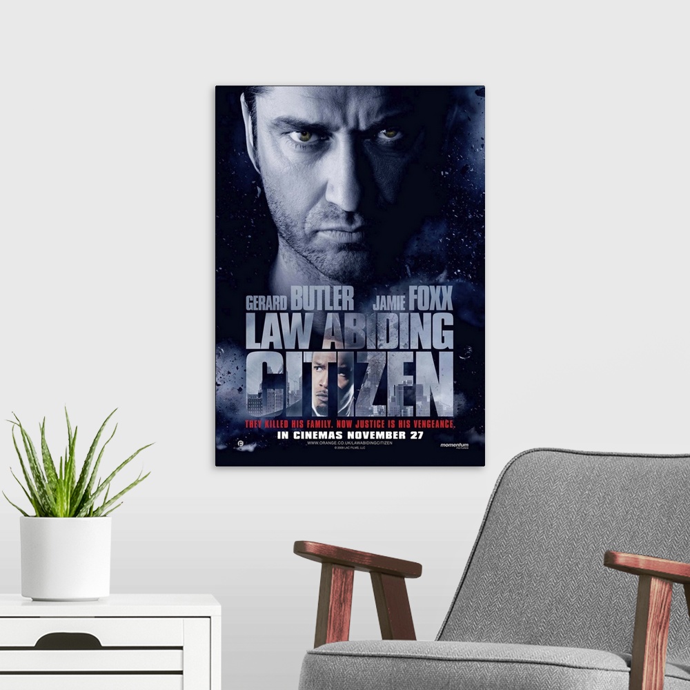 A modern room featuring Law Abiding Citizen - Movie Poster - UK