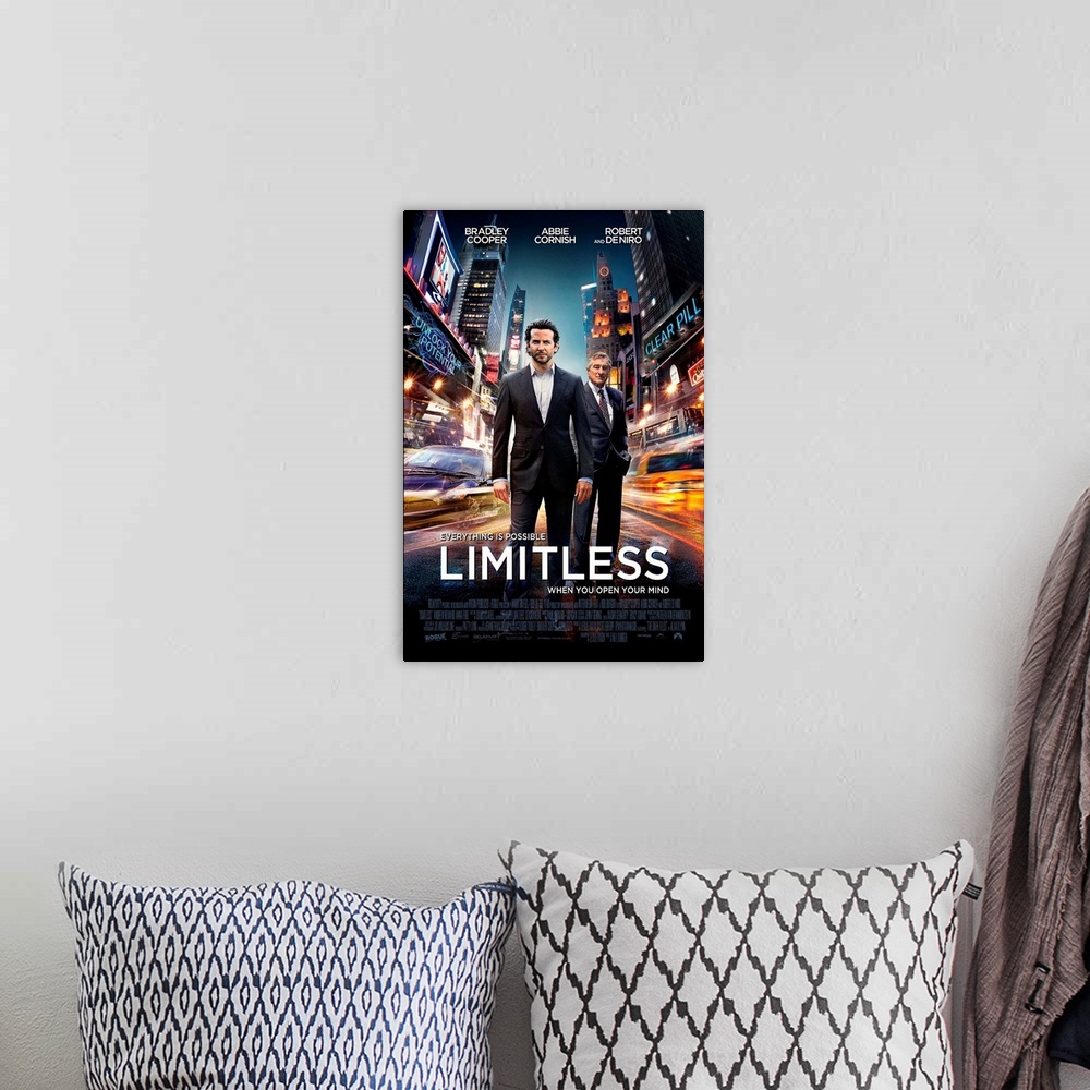 A bohemian room featuring Limitless - Movie Poster - UK