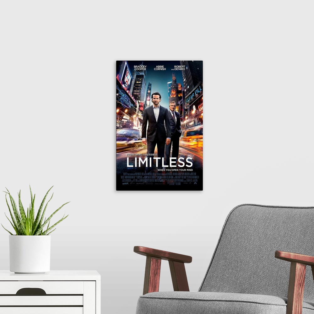 A modern room featuring Limitless - Movie Poster - UK