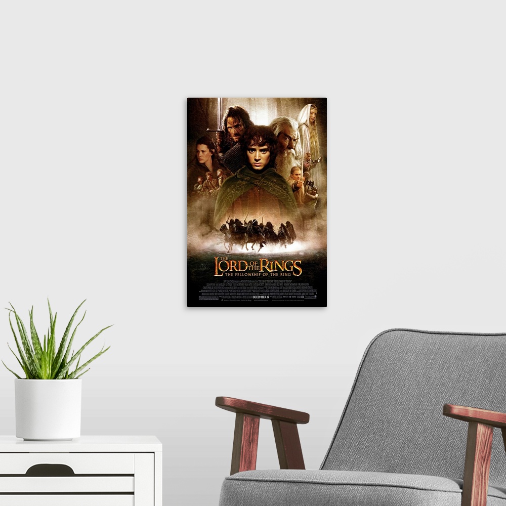 A modern room featuring The first in Jackson's trilogy of films based on the books by J.R.R. Tolkein. Young hobbit Frodo ...