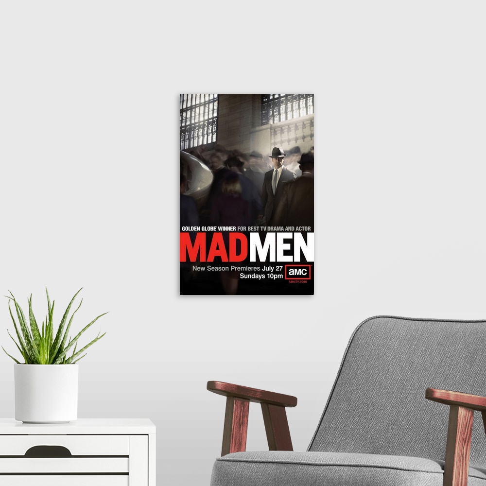A modern room featuring A drama about one of New York's most prestigious ad agencies at the beginning of the 1960s, focus...