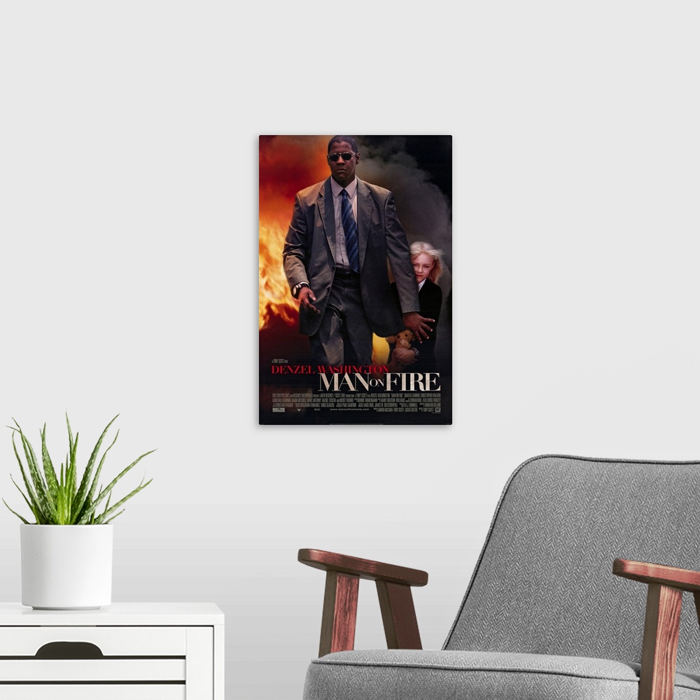 A modern room featuring Man on Fire (2004)