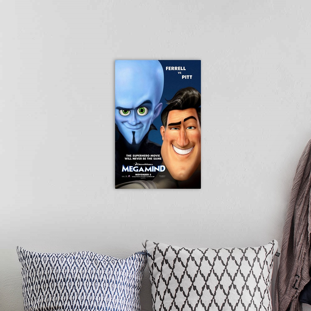 A bohemian room featuring Megamind - Movie Poster