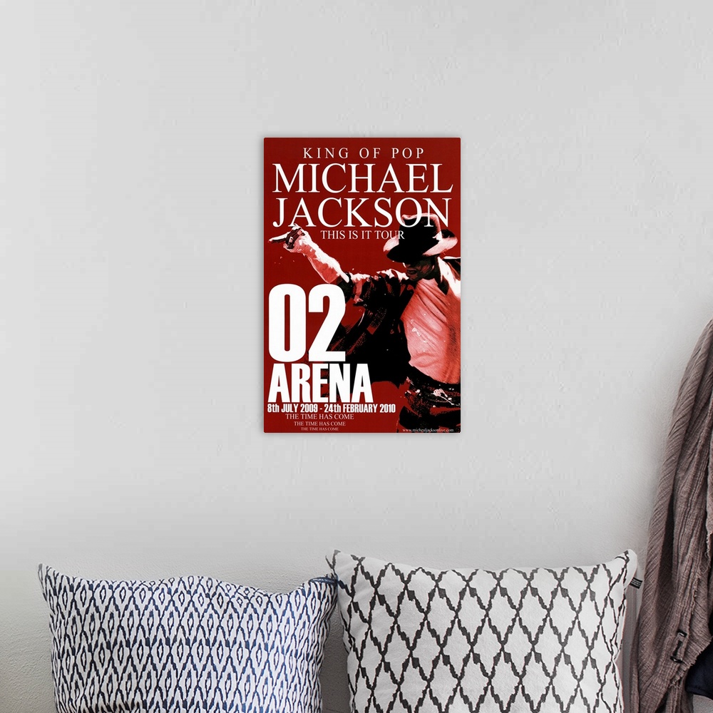 A bohemian room featuring A movie poster for the documentary Michael Jackson This is It Tour, a compilation of interviews, ...
