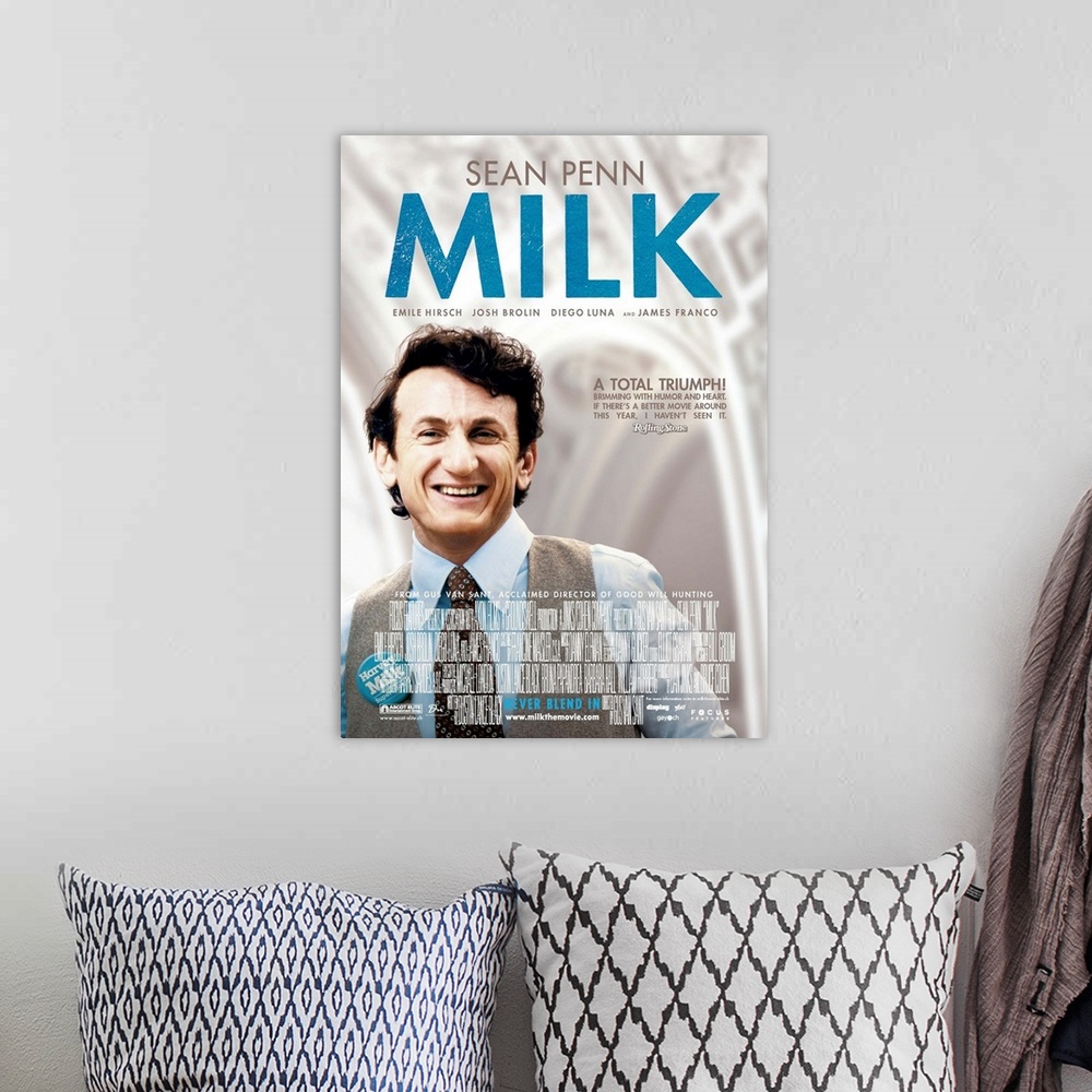 A bohemian room featuring Milk - Movie Poster - Swiss