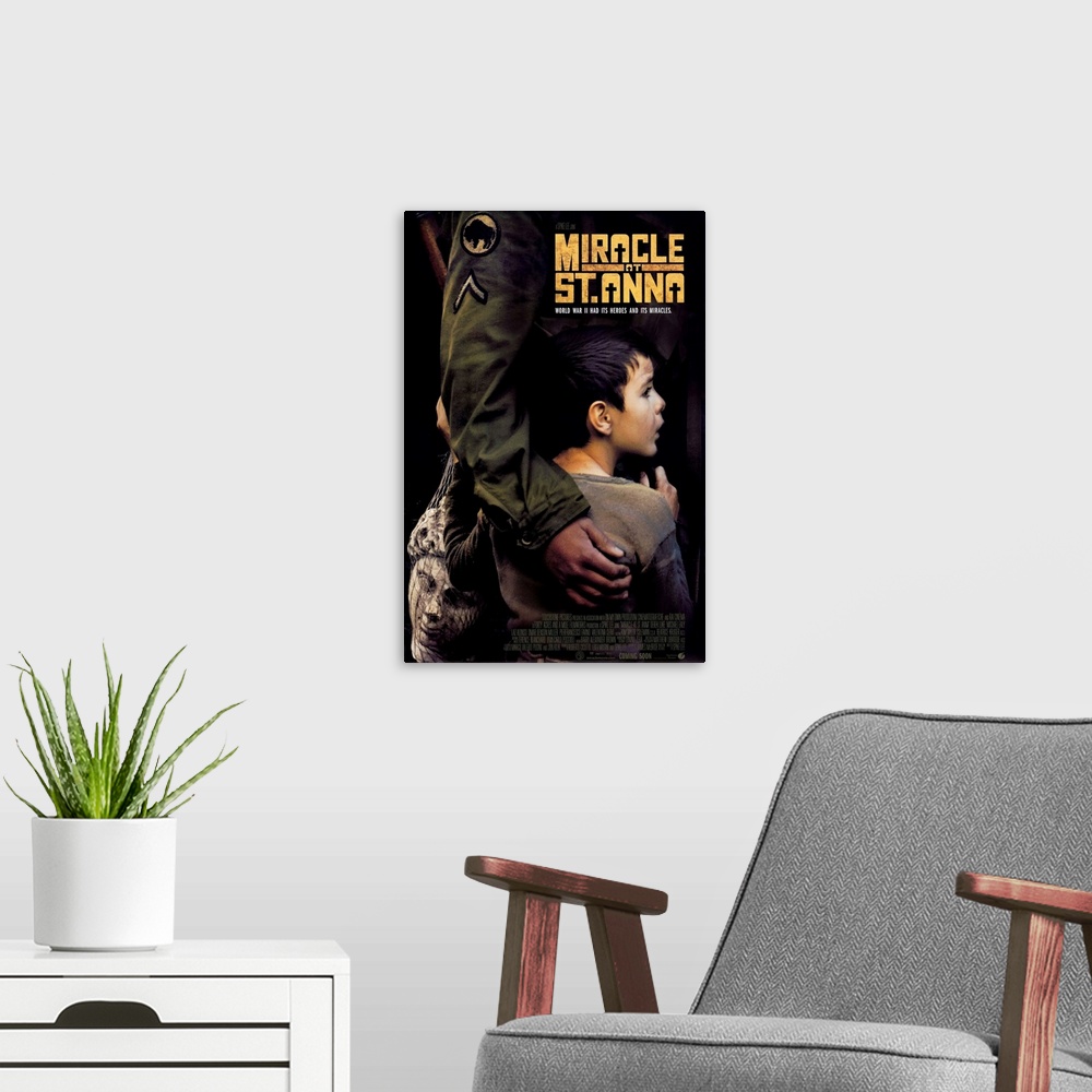 A modern room featuring Miracle at St. Anna - Movie Poster