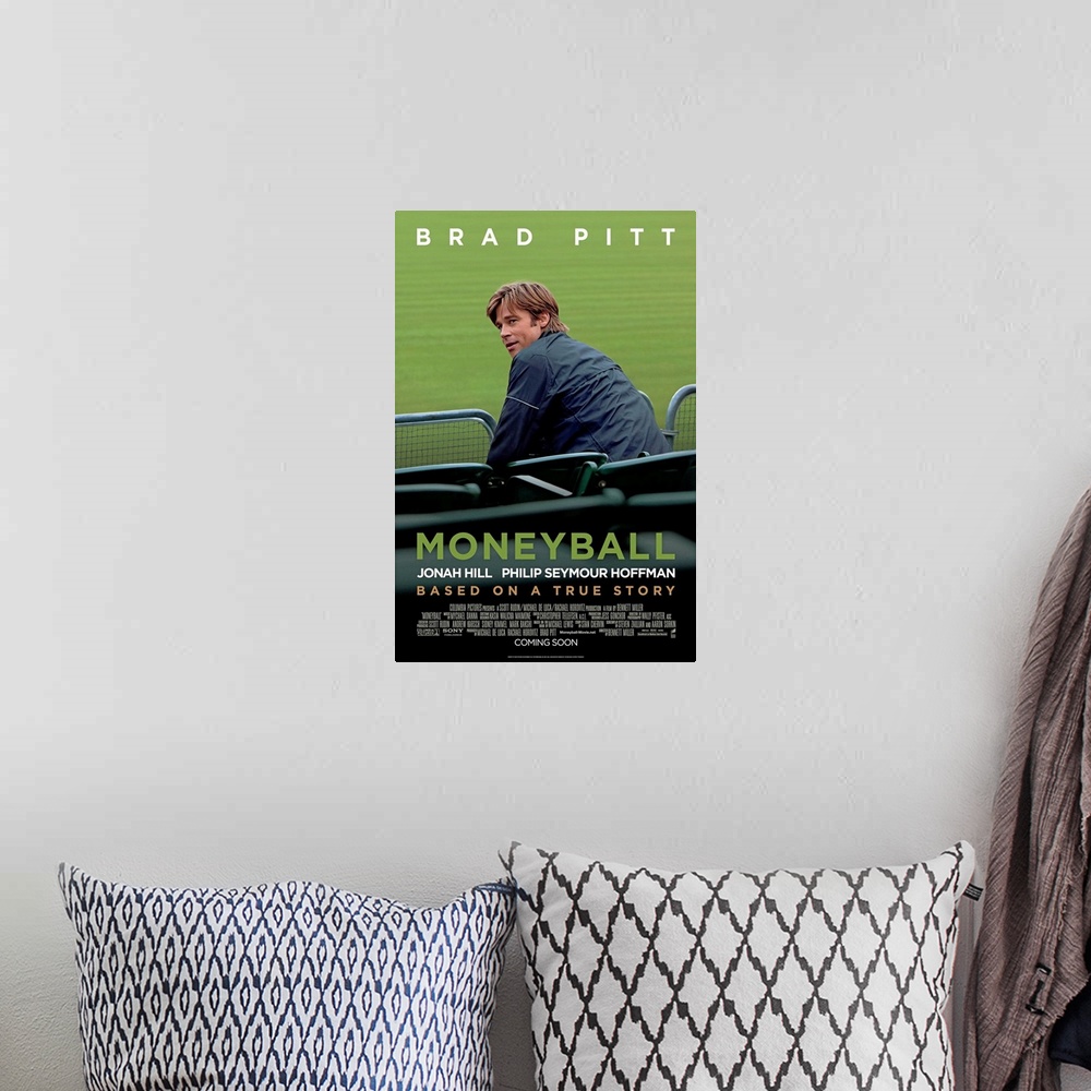 A bohemian room featuring Moneyball - Movie Poster