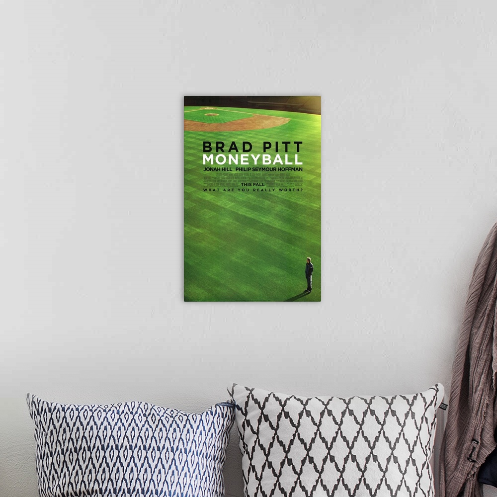 A bohemian room featuring Moneyball - Movie Poster