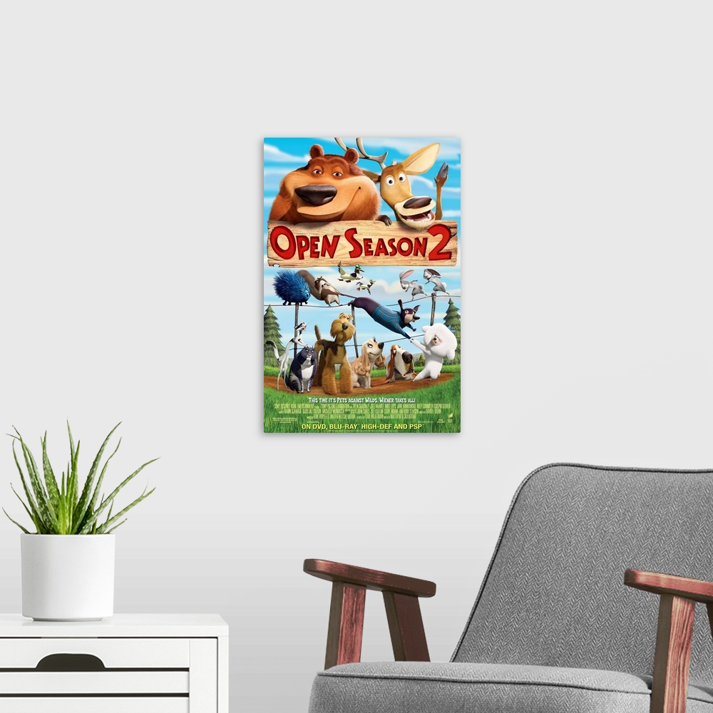 A modern room featuring Open Season 2 - Movie Poster