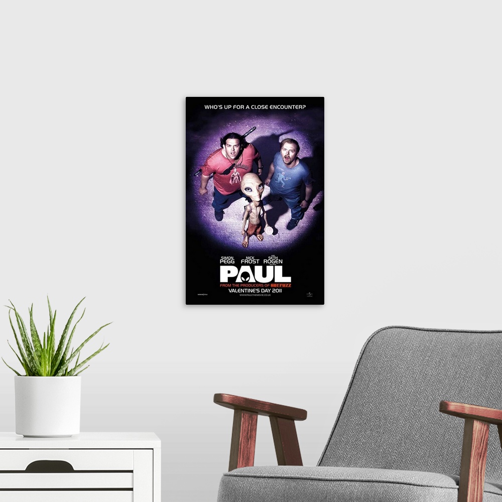 A modern room featuring Paul (2011) - Movie Poster - UK