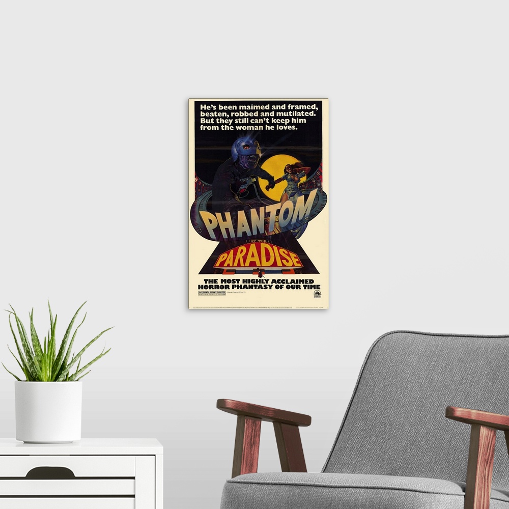 A modern room featuring A rock ''n'' roll parody of Phantom of the Opera. Splashy, only occasionally horrific spoof in wh...