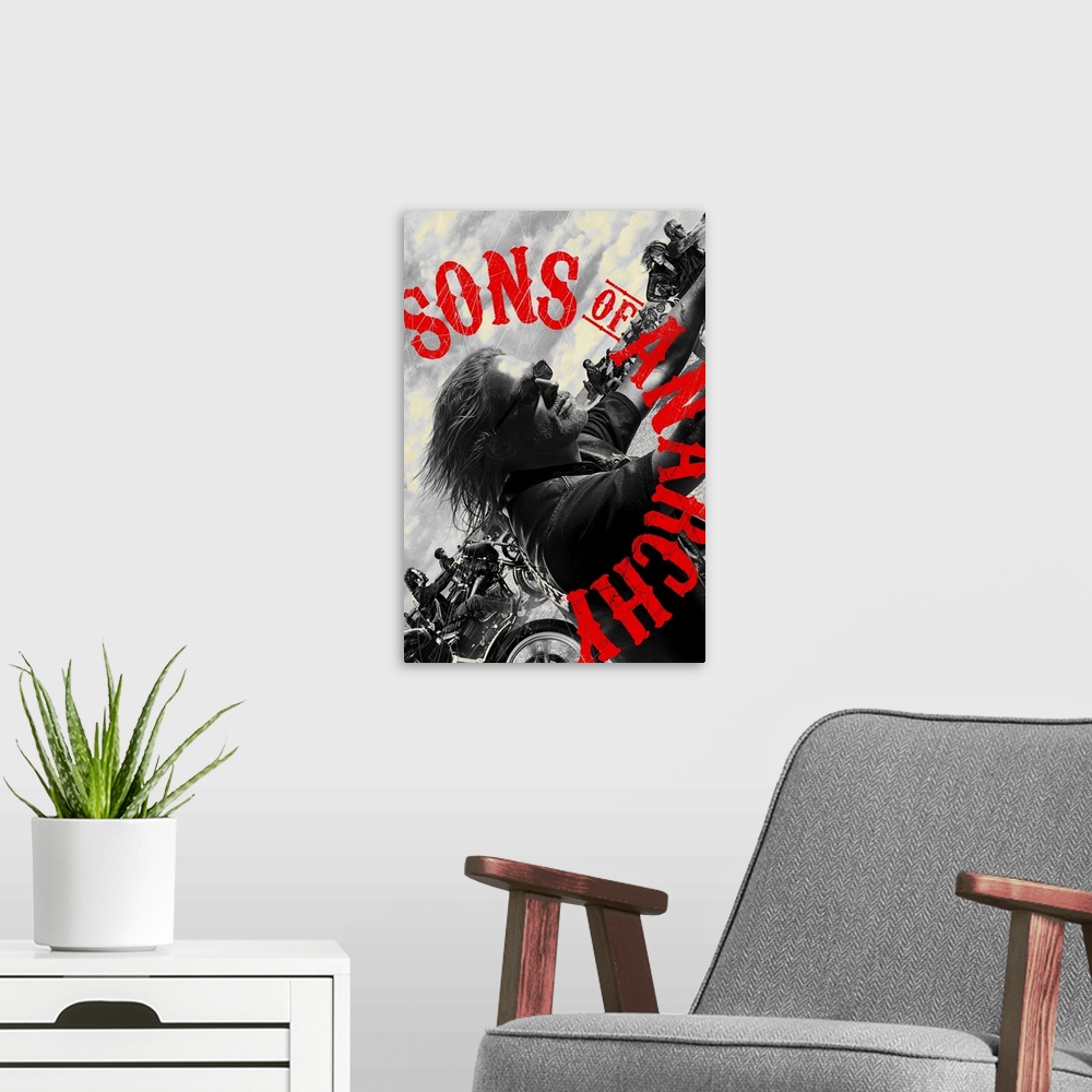 A modern room featuring Sons of Anarchy - TV Poster