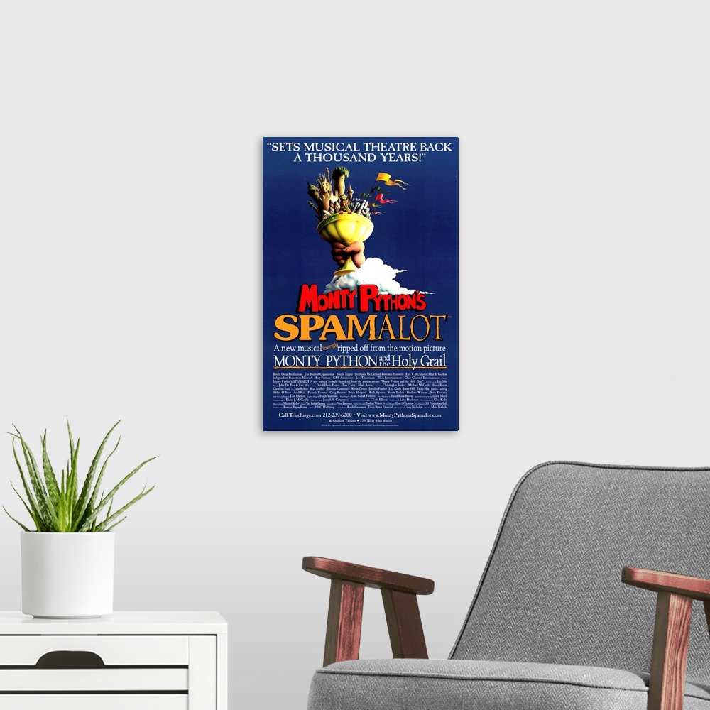 A modern room featuring Spamalot (Broadway) ()