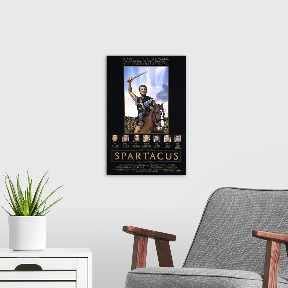 A modern room featuring The true story of a gladiator who leads other slaves in a rebellion against the power of Rome in ...