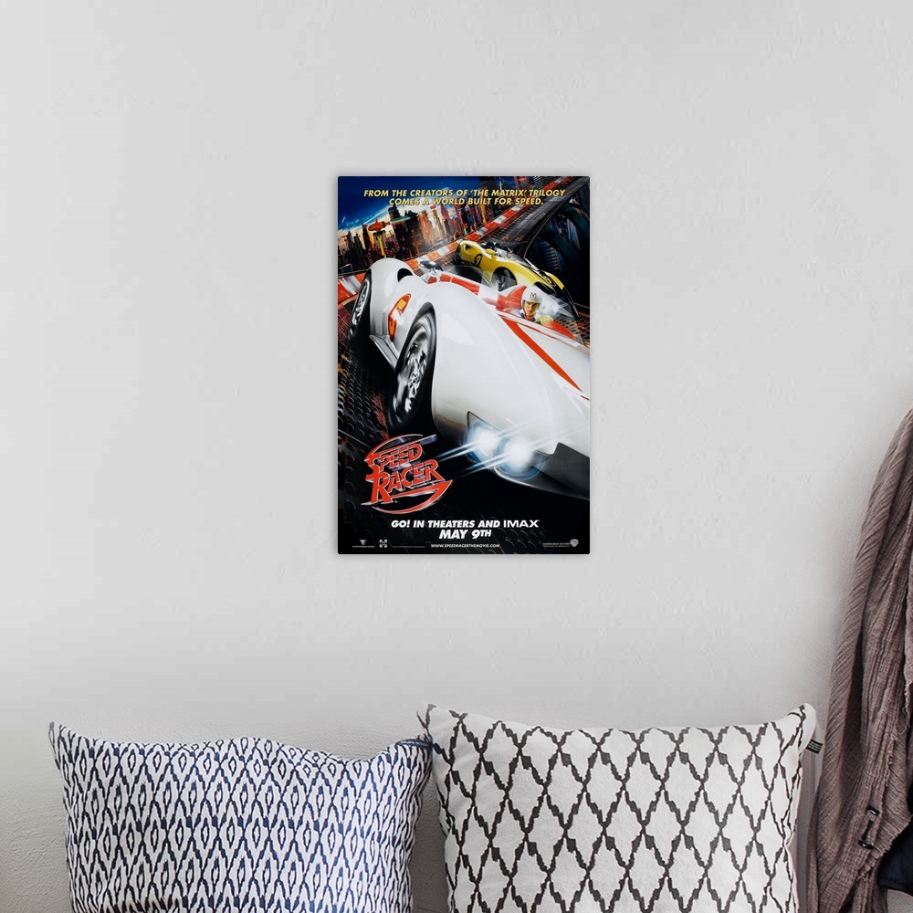 A bohemian room featuring Speed Racer - Movie Poster