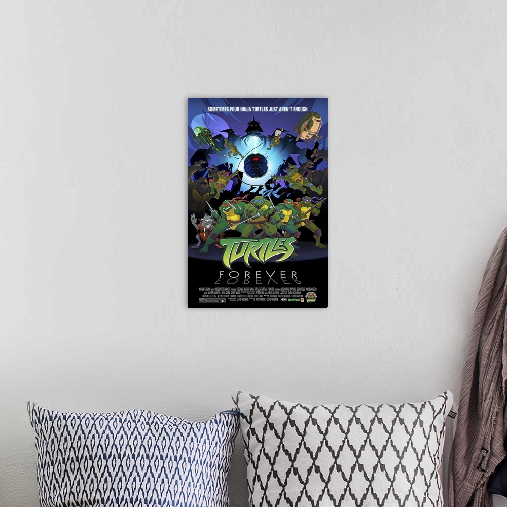 A bohemian room featuring Teenage Mutant Ninja Turtles: Turtles Forever - TV Poster
