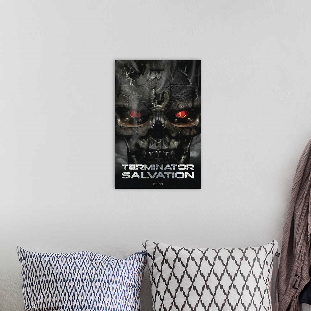 A bohemian room featuring Terminator: Salvation - Movie Poster