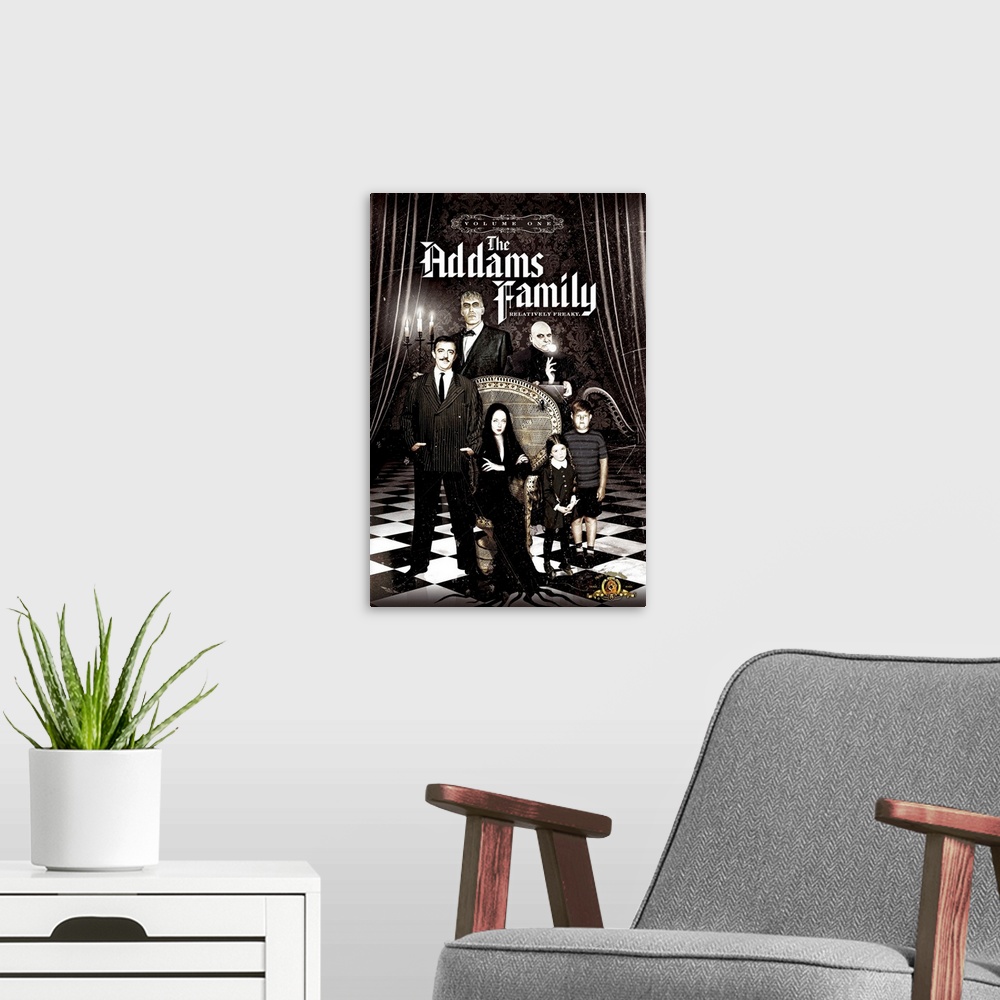 A modern room featuring The Addams Family (1964)