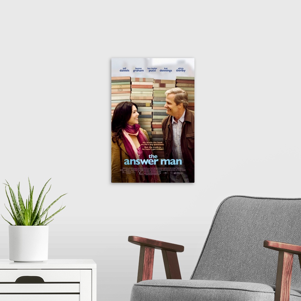 A modern room featuring The Answer Man - Movie Poster