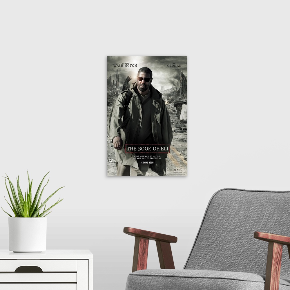 A modern room featuring The Book of Eli - Movie Poster