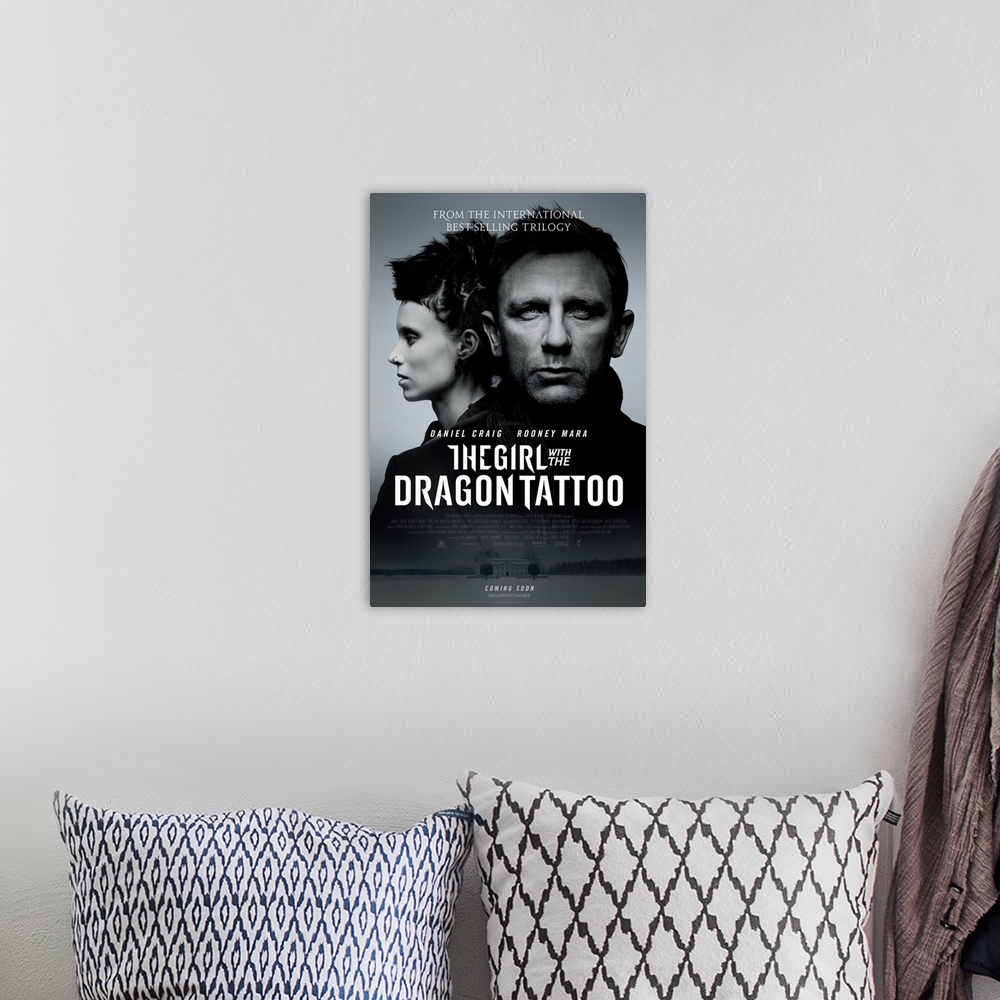 A bohemian room featuring The Girl with the Dragon Tattoo - Movie Poster