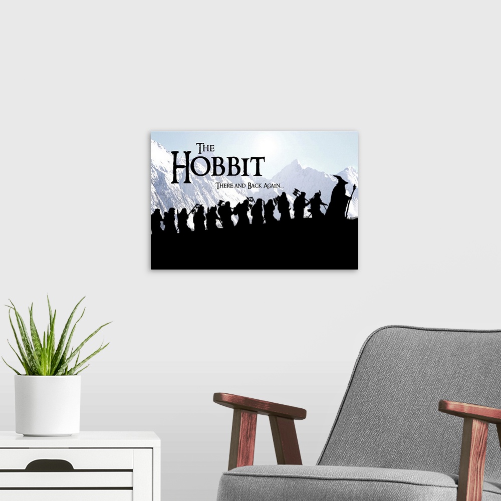 A modern room featuring The Hobbit: An Unexpected Journey - Movie Poster