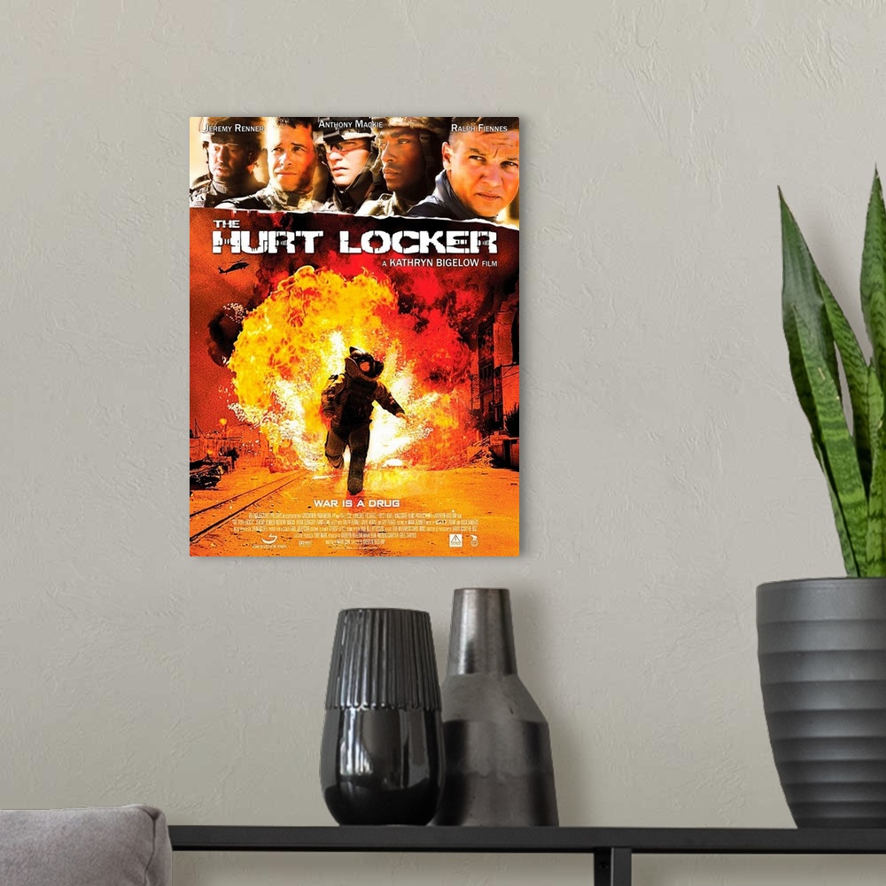 A modern room featuring The Hurt Locker - Movie Poster