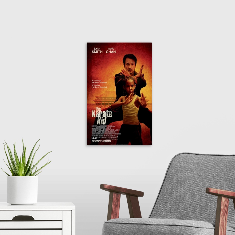 A modern room featuring The Karate Kid - Movie Poster