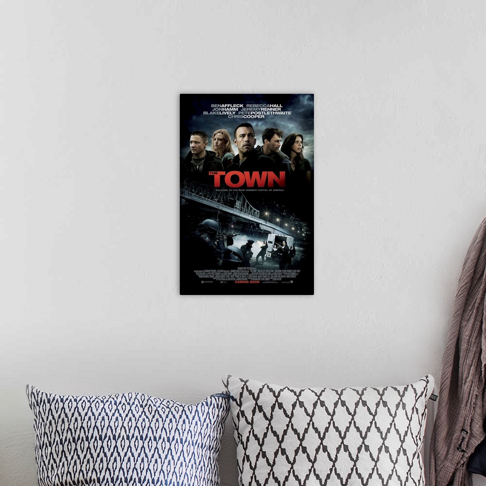 A bohemian room featuring The Town - Movie Poster