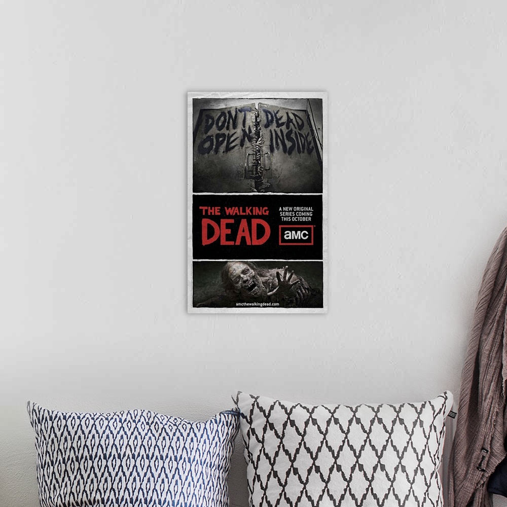 A bohemian room featuring The Walking Dead - TV Poster
