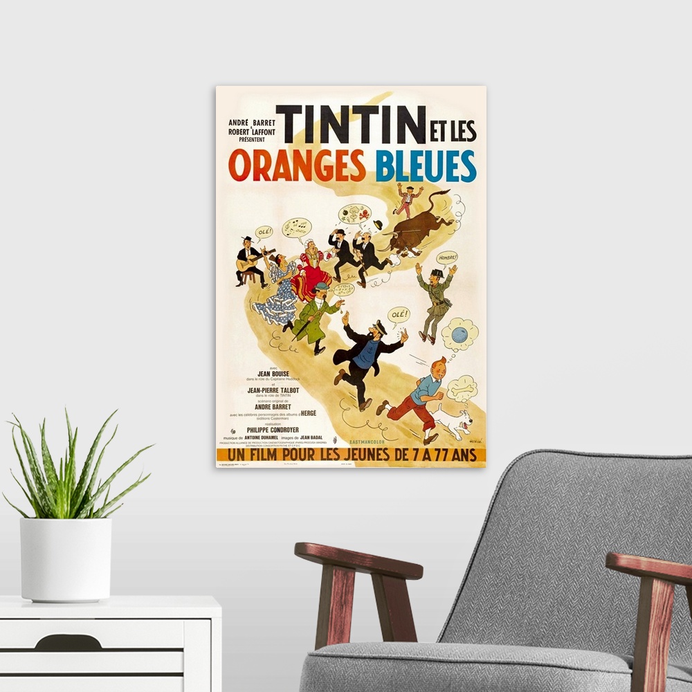 A modern room featuring Tintin and the Blue Oranges (1964)