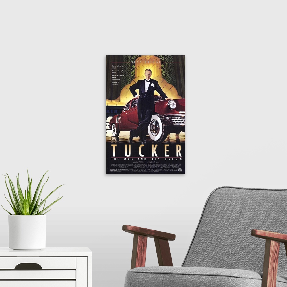 A modern room featuring Portrait of Preston Tucker, entrepreneur and industrial idealist, who in 1946 tried to build the ...
