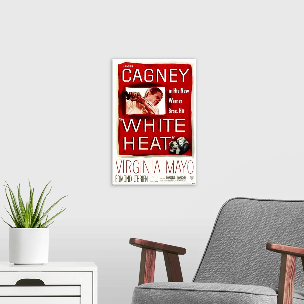 A modern room featuring A classic gangster film with one of Cagney''s best roles as a psychopathic robber/killer with a m...