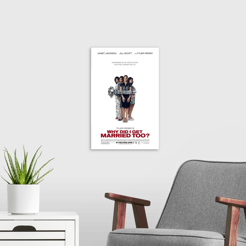 A modern room featuring Why Did I Get Married Too - Movie Poster