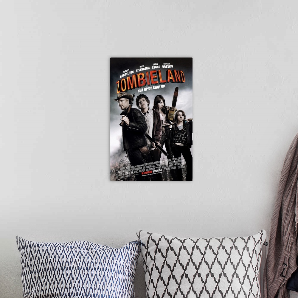 A bohemian room featuring Zombieland - Movie Poster