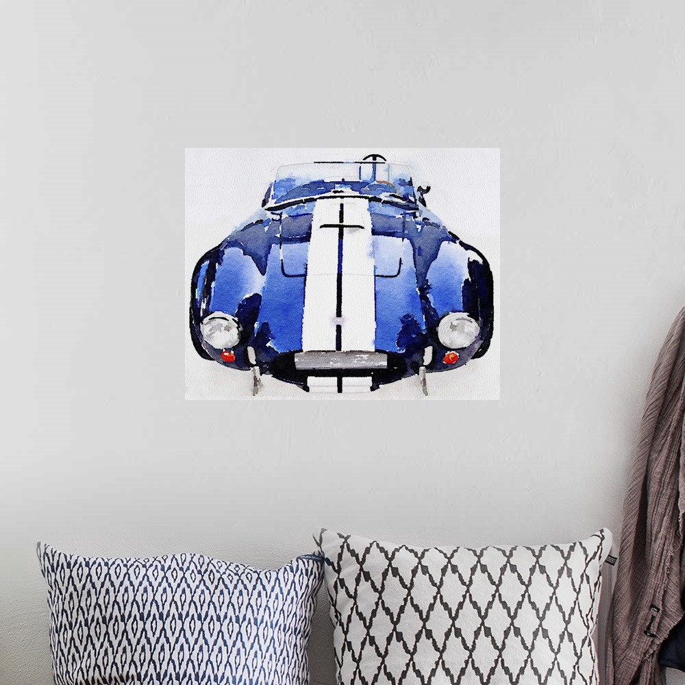 A bohemian room featuring 1962 AC Cobra Shelby Watercolor