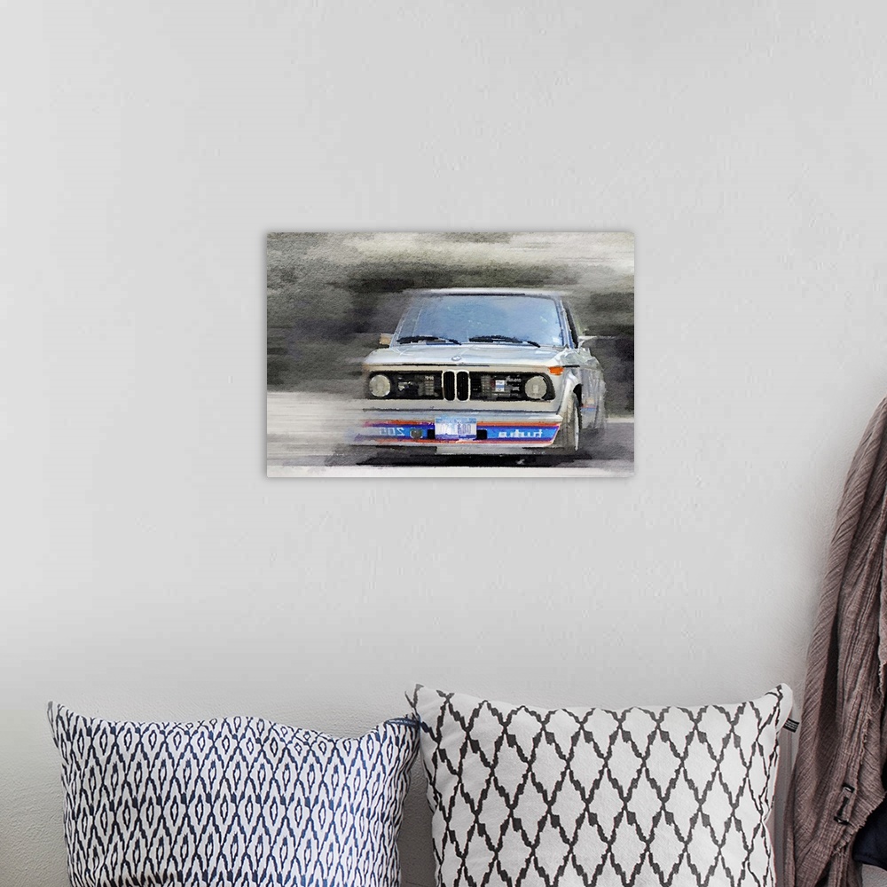 A bohemian room featuring 1974 BMW 2002 Turbo Watercolor